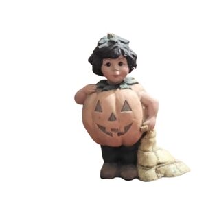 Sarah's Attic Kid In Pumpkin Costume Halloween Fall